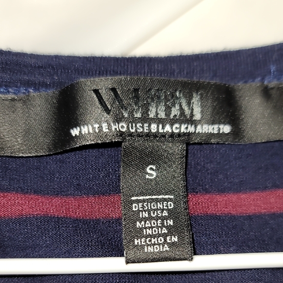 White House Black Market Blue and Purple Fitted Long Sleeve Tee - Picture 8 of 8